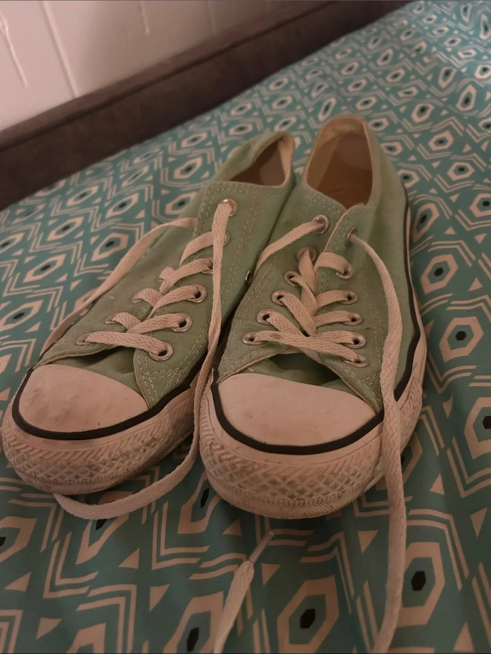 Converse Kids Mint Green Low-Top Canvas Sneakers